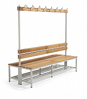 Sitz- und Garderobenbank zweiseitig / Buchenholzleisten