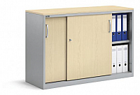 Schiebetrenschrank - Korpus Stahl / Tren Holz