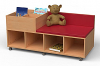 Bcher- und Sitzbank fahrbar H-Line