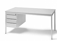 Schreibtische mit Hngecontainern aus Stahl