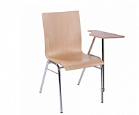 Stapelstuhl mit Schreibtablar