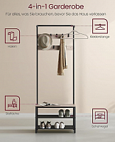 Garderobenbank mit Kleiderstange und Schuhrost