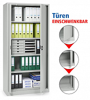 Bro-Stahlschrank mit einschwenkbaren Tren