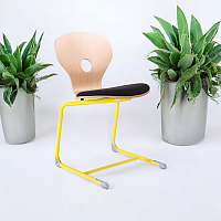 Freischwingerstuhl mit Holzschale Buche S-Line