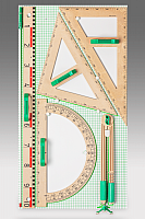 Wandtafelzeichengertesatz 6-teilig